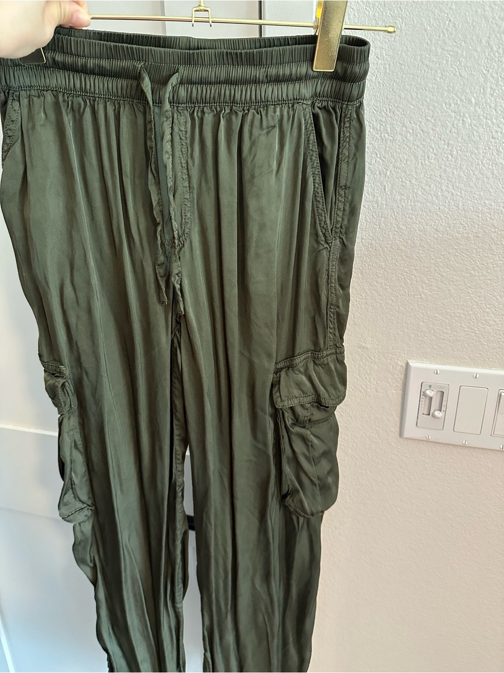 aerie Olive Green Elastic-Waist Pull-On Pants